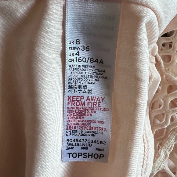 ⚪️⚪️Like new!!  TOPSHOP  GEO LACE MIDI PINK/BLACK DRESS - Picture 7 of 11